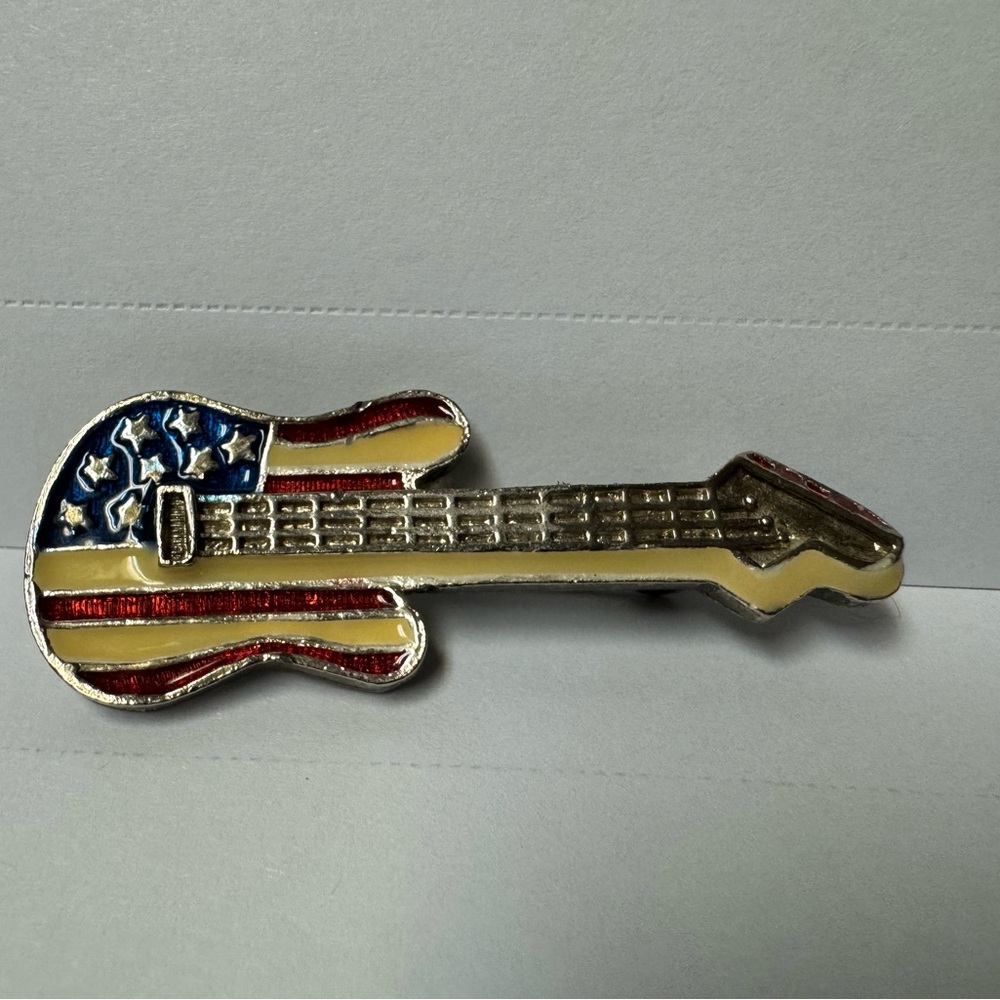 Vintage American Flag Guitar Pin Brooch
